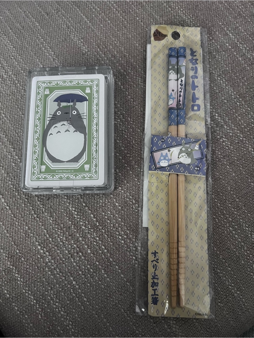 Studio Ghibli Totoro Blue Playing Cards & Chopsticks Set - Picture 2 of 5